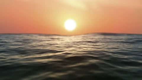 Beautiful Sun reflecting in the ocean Calm Sunset Sea Loop Sunrise 4k Stock Footage 149190480