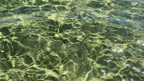 Beautiful sun reflection and light caustics on a sandy bottom through cryst.. Stock Footage 336976484