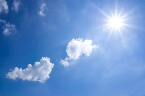 Beautiful sun sky with clouds Stock Photos