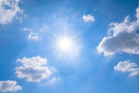 Beautiful sun sky with clouds Stock Photos