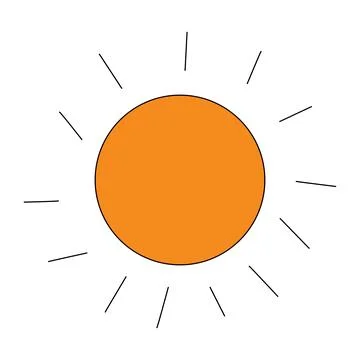 Beautiful sun on white background Stock Illustration