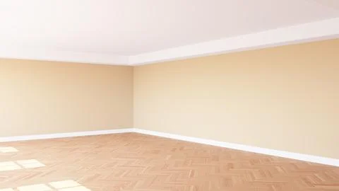 Beautiful Sunlit Interior Corner with Beige Walls, a White Ceiling and Cornic Stock Illustration