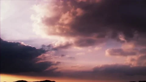 Beautiful sunny cloudscape. Amazing timelapse of golden fluffy clouds moving Stock Footage 280330476