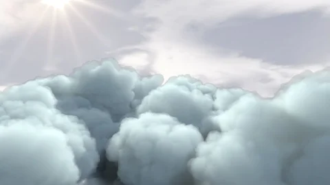 Beautiful Sunny Sky Background. Flight Above Soft White Clouds. Stock Footage 120767652