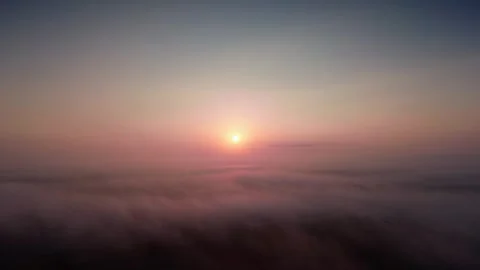 Beautiful sunrise above moving clouds Stock Footage 286709317