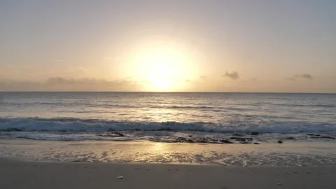 Beautiful Sunrise on Beach with waves lapping B Continuous Sequence Pt2 of 40 Stock Footage 242057674