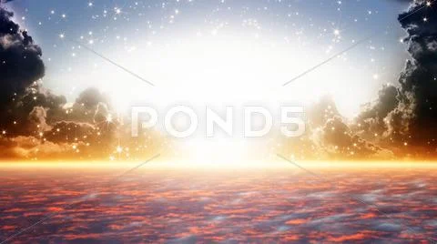 Beautiful sunrise, heaven Stock Illustration