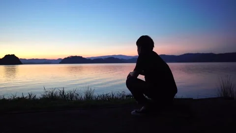 Beautiful Sunrise At Koyama Lake In Tottori, Tottori Prefecture, Japan Stock Footage