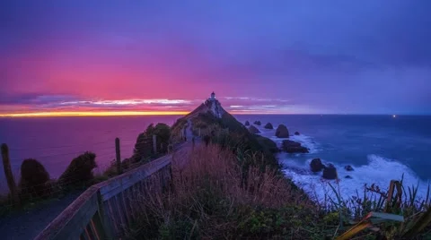 Beautiful sunrise at Nuggets Points, Catlins, New Zealand. Video stock 50035697