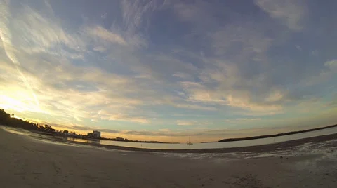 Beautiful sunrise over beach-static shot 스톡 동영상 34235362