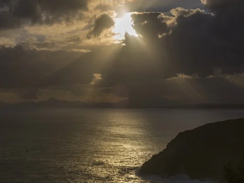 Beautiful Sunrise Over Clouds, Time Lapse Stock Footage 77319288