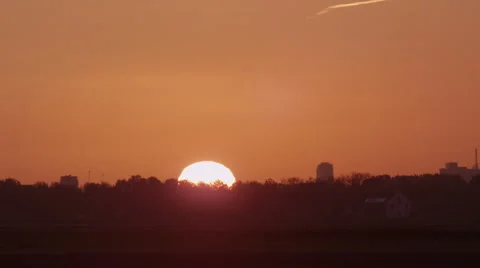 Beautiful sunrise over the fields Stock Footage 40192074