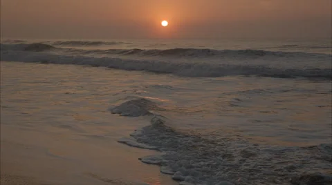 Beautiful sunrise over the ocean Stock Footage 53462953