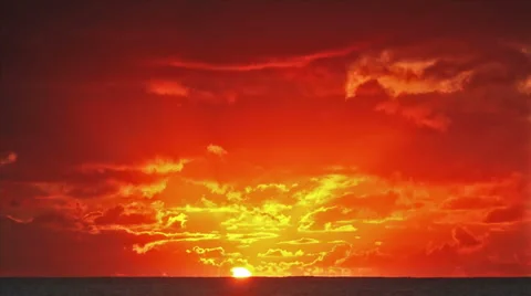 Beautiful Sunrise Over Ocean. Time Lapse Stock Footage