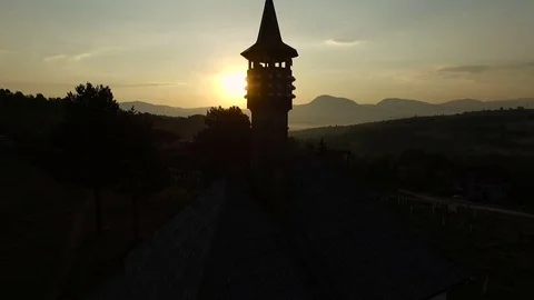 Beautiful sunrise over old mosque in Bosnia and Herzegovina Video stock 80291838