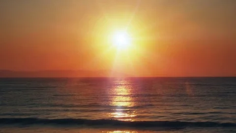 Beautiful sunrise over the sea 4k Stock Footage