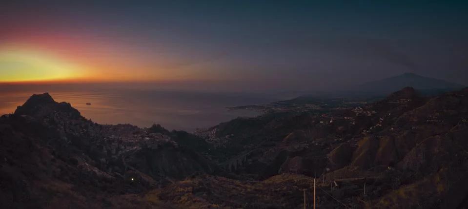 Beautiful sunrise over the sea in Sicily Stock Photos
