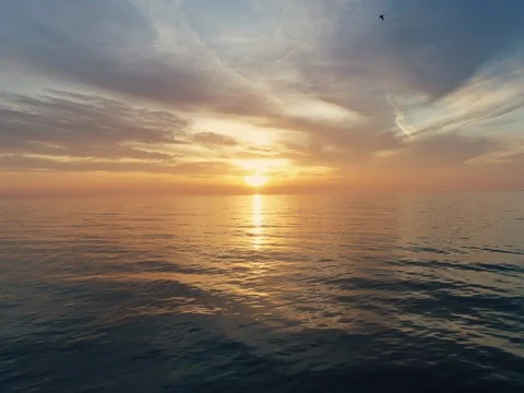 Beautiful sunrise over the sea, video Stock Footage