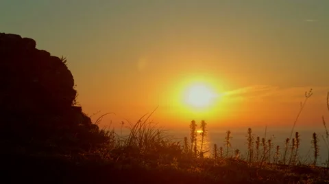 Beautiful sunrise time lapse above the sea, HDR RAW shots Stock Footage 63435053