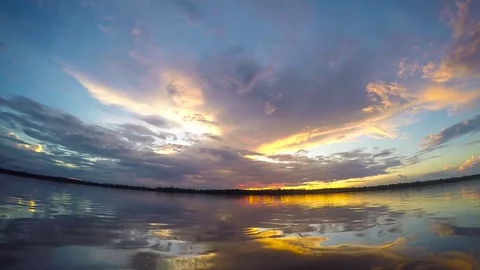 Beautiful sunset on the Amazon river 스톡 동영상 70834450