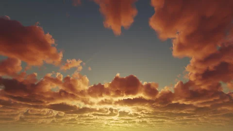 Beautiful sunset and fluffy clouds in the sky. Stock-Footage 247449250