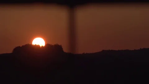 Beautiful sunset and forest during dusk Stock Footage 76046610