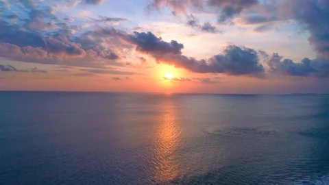 Beautiful sunset and light path on the ocean surface Stock Footage