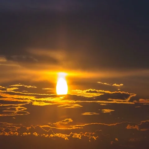 The beautiful sunset on the background of the dark cloud. Time lapse Stock Footage 69449005