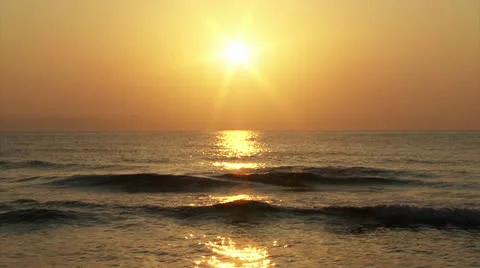 Beautiful Sunset at Beach 01 Stock Footage 22534215