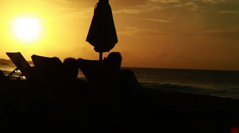 Beautiful Sunset on Beach Stock Footage 34691622