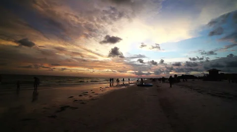Beautiful Sunset Beach Stock Footage 35365397
