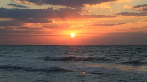 Beautiful sunset at the beach, Stock Footage 37667296