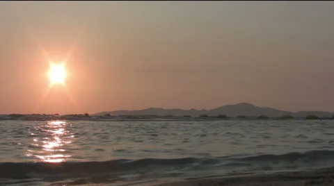 Beautiful sunset at the beach Stock Footage 51831743