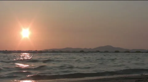 Beautiful sunset at the beach Stock Footage 51831751