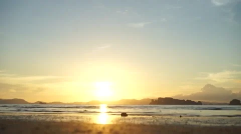 Beautiful sunset on the beach Video stock 60784133