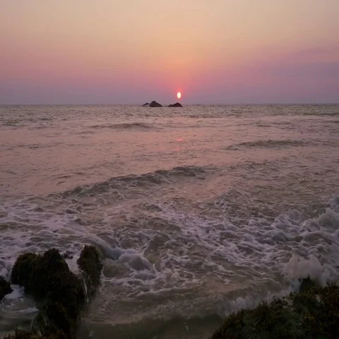 Beautiful sunset at the beach Stock Footage 69727864