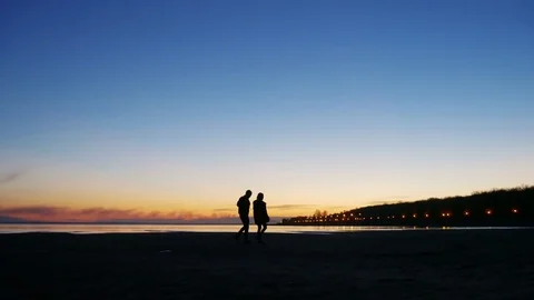 Beautiful sunset on the beach Stock Footage 75826408