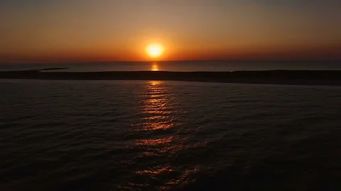 Beautiful sunset at the beach Stock Footage 80293607