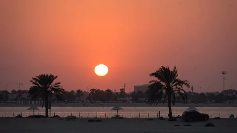 Beautiful sunset on the beach Stock Footage 85327838
