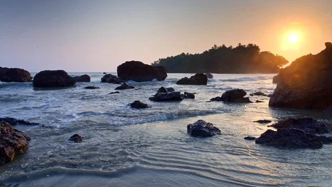 Beautiful  Sunset on a beach 動画素材 105450414