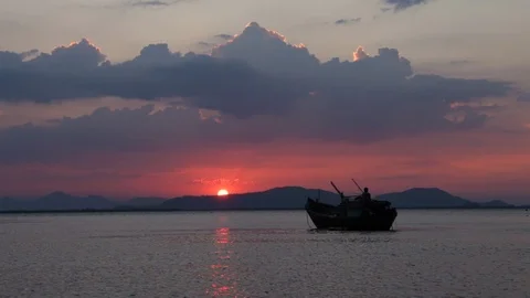 The beautiful sunset on the beach. Stock Footage 110622292