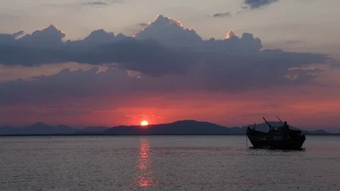 The beautiful sunset on the beach. Stock Footage 110622322