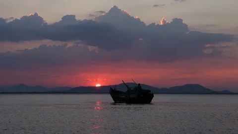 The beautiful sunset on the beach. Stock Footage 110622348