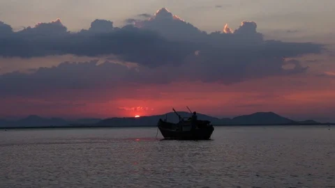 The beautiful sunset on the beach. Stock Footage 110622374