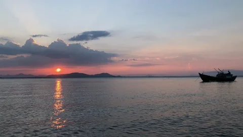 The beautiful sunset on the beach. Stock Footage 110628308