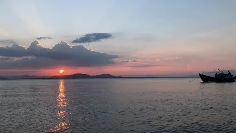 The beautiful sunset on the beach. Stock Footage 110628452