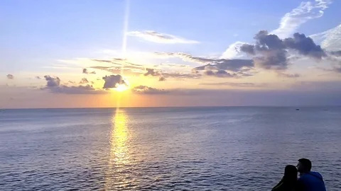 Beautiful sunset at the beach Stock Footage 116559923