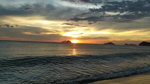 Beautiful sunset on the beach Stock Footage 139937047