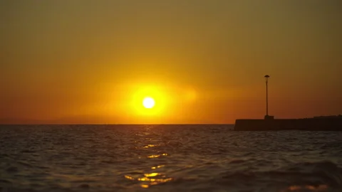 Beautiful sunset on the beach Video stock 213039981