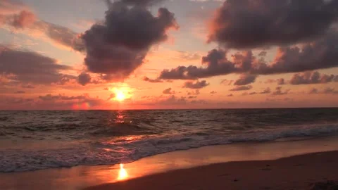 Beautiful sunset on the beach Stock Footage 225050435